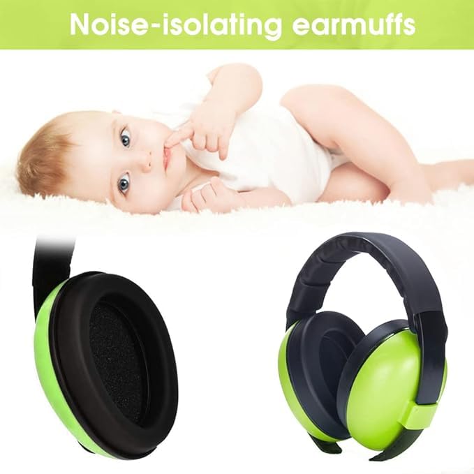 Aqify Baby Ear Protection Ear Muffs, Nois- Cancelling Headphones For Kids Use For Babies in Airplane, Concerts, Theater, Fireworks For Sleep (Green) 3
