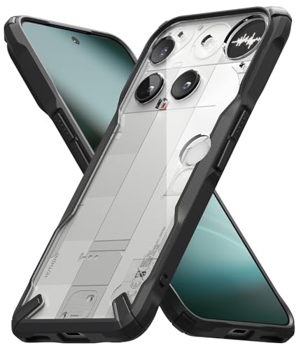 Image of Ringke Fusion-X Compatible with Nothing Phone (3) Case Back Cover Transparent Hard Back Soft Flexible TPU Bumper Scratch Resistant Shockproof Protection - Black