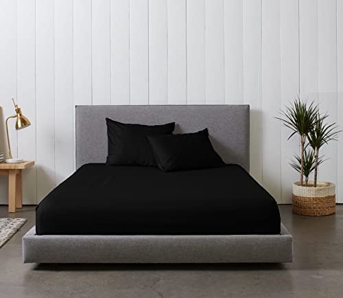 Image of Alberta King - 96 inchx96 inch Size Luxury 600 Thread-Count 100% Egyptian Long Staple Cotton Sheets Set Sheet Set Soft & Silky Sateen Weave 26 inch Extra Deep-Pockets - Alberta King, Black