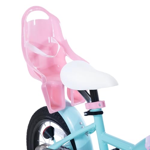 Image of KEANO Zinnia 14 16 20 Inch Kids Bike for Girls Ages 3-10 Years, Girls' Bikes with Training Wheels, Streamers, Basket and Doll Seat, Children Bicycles