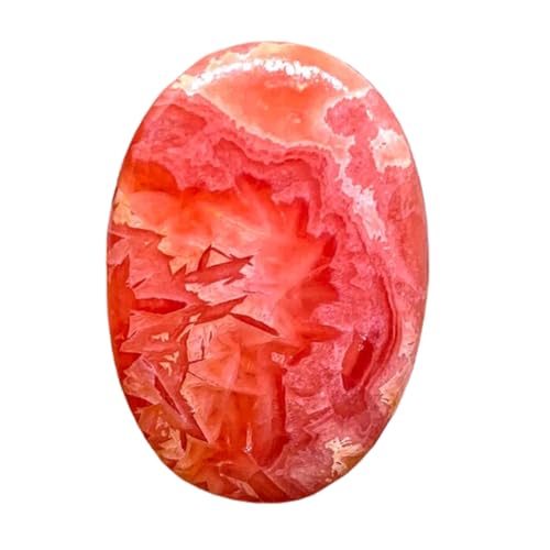 Rhodochrosite naturelle 41x28x5mm : cabochon ovale pour création de bijoux DIY