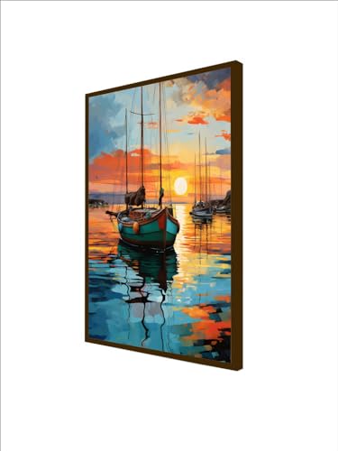Image of Artsense Nature-Inspired Abstract Canvas Wall Painting 20x30 Inch (50x71 cm) Framed Wall Art for Living Room, Bedroom & Home Decor | Large Multicolor Modern Wall Painting