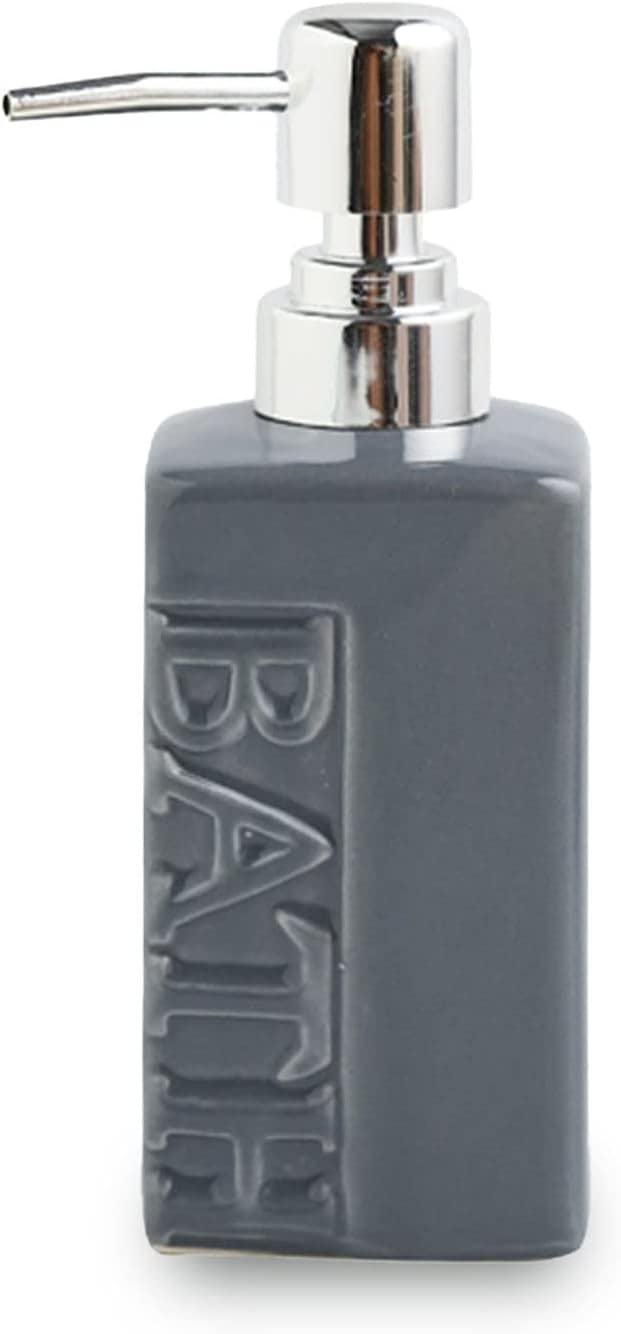 Distributeur de shampoing rechargeable 400ml flacon pompe gris liquide vaisselle