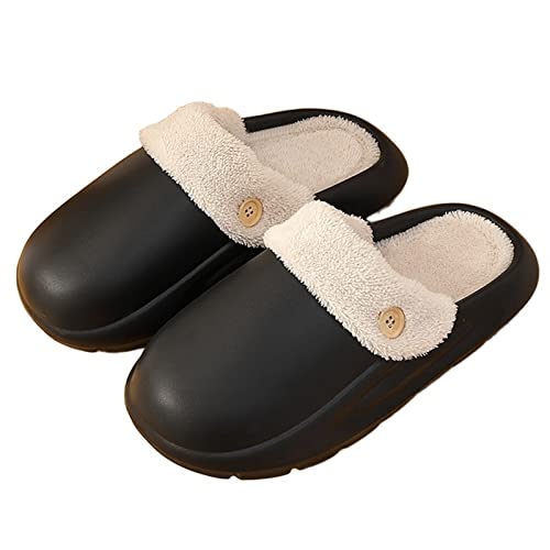 Slippers Women Women Men Platform Slippers Warm Plush Waterproof Shoes Lovers Indoor Slipper Removable Pad Thick Sole Female Male Home Slides