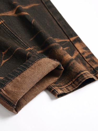 Mens Jeans Slim Fit Grunge Punk Rock Faded Dark Wash Stretchy Skinny Ripped Jeans2