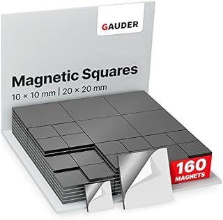 GAUDER 220x Magnetic Squares Self Adhesive | Flexible Sticky Magnets | Magnetic Stickers