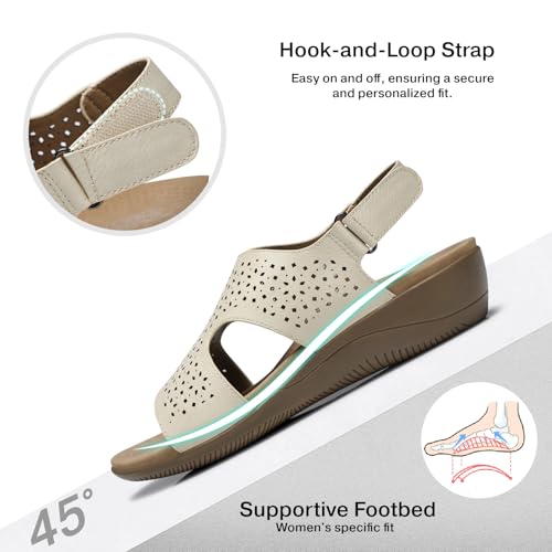 SHIBEVER Women's Flat Sandals Comfortable: Summer Dressy Walking Shoes by SHIBEVER - Used condition - Image 2