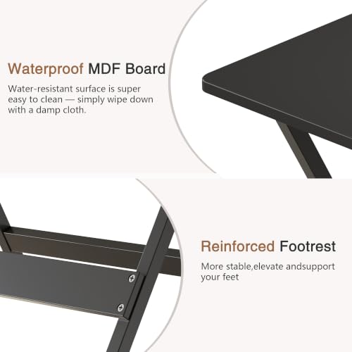 VECELO Folding Table Set of 2, Modern Wood Portable Snack TV Trays, Easy to Clean & Assemble, for Living Room,Bedroom, Kitchen, Black by VECELO - Used condition - Image 8