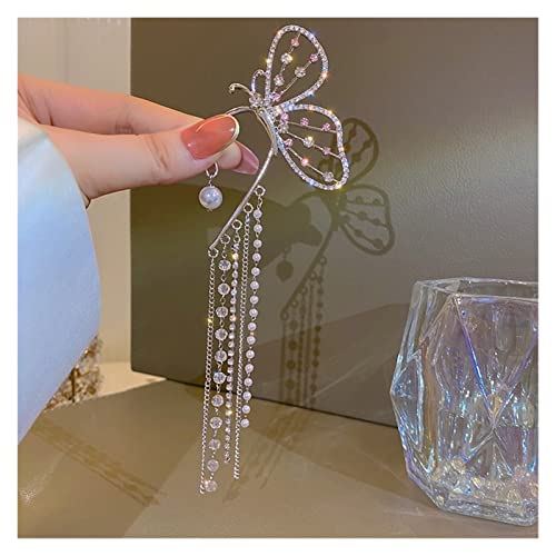 Manchette d'oreille sans perçage papillon en cristal ajustable - 2