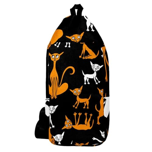 Sac à dos à bandoulière homme femme motif chats sacoche poitrine rouge