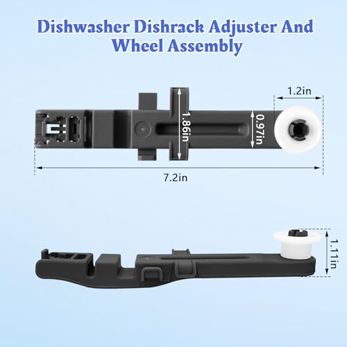 Image of 4 Pack W10571738 Dishwasher Upper Dishrack Adjuster And Wheel Assembly