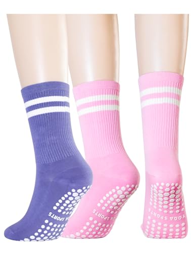 Chaussettes de yoga antidérapantes femme pour éviter de glisser