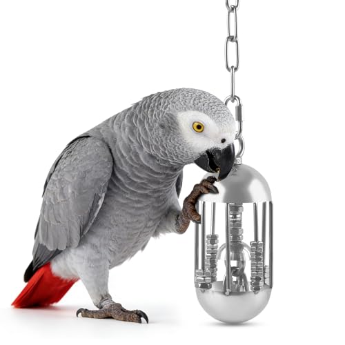 DBNESS Stainless Steel Bird Toys Heavy-Duty Detachable Chain Chew Durable Metal Parrot Enrichment Toy for Medium to Large African Greys Amazons Cockatoos Macaws