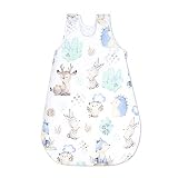 Winterschlafsack Baby 70 cm mit Reißverschluss - Winter Babyschlafsack Warmer Kinder Schlafsack aus Baumwolle Igel