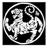 MDGCYDR Autoaufkleber Heckscheibe Tuning 13cm(5.1 inches) Tiger Karate Do Vinyl-Aufkleber Autoaufkleber Schwarz Silber H14705Tf