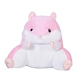 WAIT FLY Lovely Cartoon Hamster Shaped Plush Lumbar Pillows Waist Rest Cushion Bedrest Reading Pillows Chair Back Cushion for Bedroom Office Car