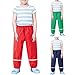 Kids Rain Pants Waterproof Reflective Windproof Trousers Boys Girls Lightweight Solid Mud Proof Pant (Red, 7-9 Years)