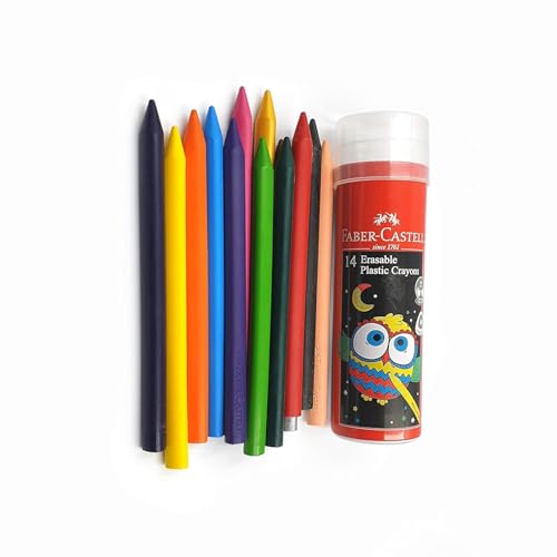 Faber-Castell Plastic Crayons 12 Color 90mm In A Metal Tin
