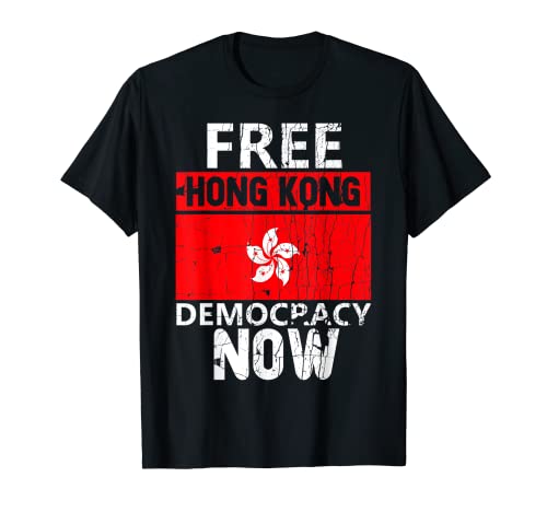 Gratis Hong Kong Democracy Now Camiseta HKG Bandera Camisas Regalos Camiseta