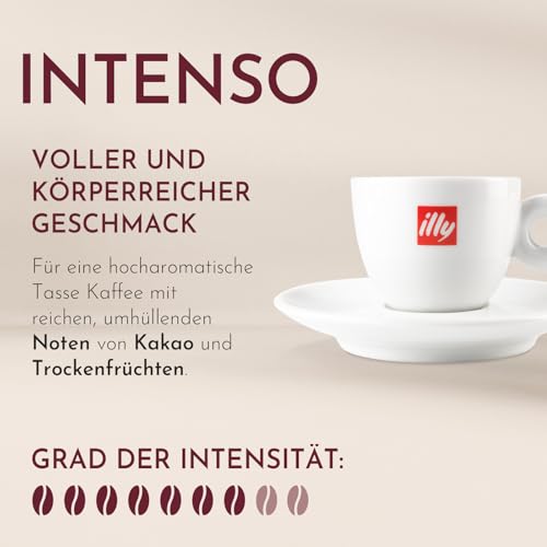 illy, Kaffeebohnen Zum Mahlen INTENSO, 100% Arabica mit Aromen von Kakao und Trockenfrüchten, Vollmundiger und Kräftiger Nachgeschmack, 1 Dose mit 250g 2