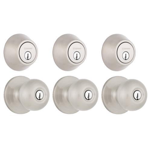 BRINKS &ndash; Front Door Lock &ndash; Traditional Single Cylinder Deadbolt &ndash; Easy Installation, Keyed...