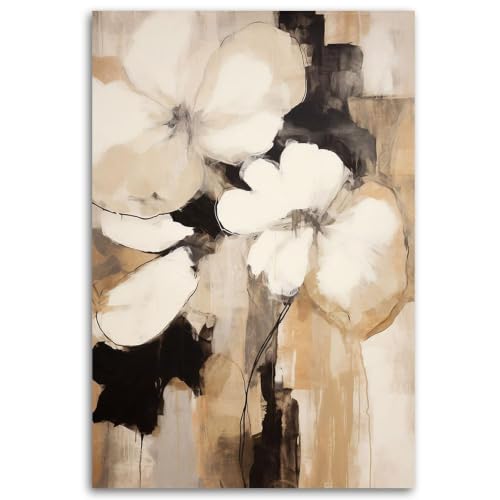 Lienzo floral abstracto moderno BOSKMS de 50x70 cm para decorar paredes de oficina