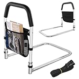 Safety Bed Assist Rail with Storage Bag, Non-Slip & Comfortable Handle, Bed Guard Rail for Elderly Adults, Fall Prevention Hand Guard Grab Bar Bed Cane, for Pregnant Women, Seniors, Handicap,Black
