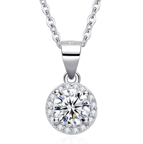 Dada Gioielli - Collana Rotondo 9mm Punto Luce Argento 925 Con Zirconi Brillanti Catenina 45+5cm (Zircone Bianco)
