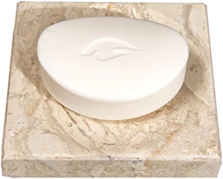 CraftsOfEgypt Beige Marble Soap Dish - Polished and Shiny Marble Dish Holder – Beautifully Crafted Bathroom Accessory