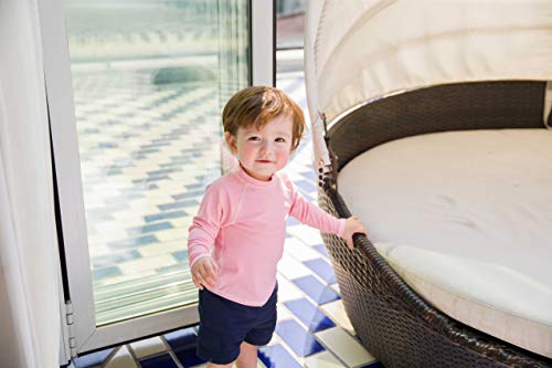 Vaenait Baby BLR_006-1 Infant Kids Sun Protection Rashguard Long Sleeve Swim Shirt L.Oasis Pink S thumb #2