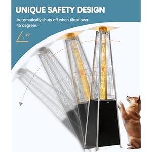 Pyramid patio heater48000 btu outdoor propane patio heater with detachable wheels and protective cover for terrace gardenpoolsideblack  urban country home decor
