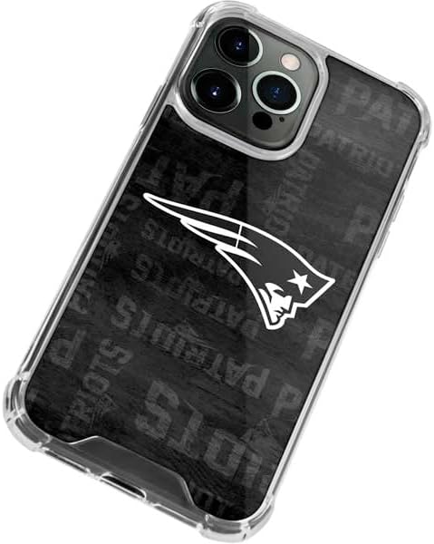 Skinit Clear Phone Case Compatible with iPhone 14 Pro Max - Officially Licensed NFL New England Patriots Black & White Design