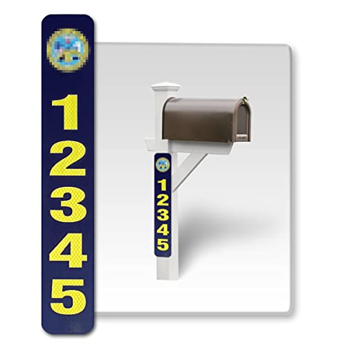 Curb-N-Sign® Pack of 1 Reflective Vertical Mailbox Numbers Sticker - Classic Style Decal Vinyl Waterproof Number Self Adhesive for Signs, Door, Cars, Trucks, Home, Business, Address Number (Army)
