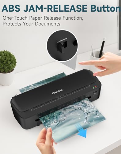 Image of Laminator Machine, 11 in 1 Laminating Never Jam Technology with 36 Laminating Sheets, 9 Inch Thermal Laminator A4 Laminating Machine Hot & Cold Mode for Home Office School Black