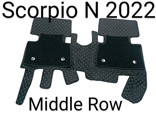 Image of Scorpio N 2022 7D Prime Mats (Black with Silver) +Free Scorpio N Car TPU Key Cover Worth Rs.390