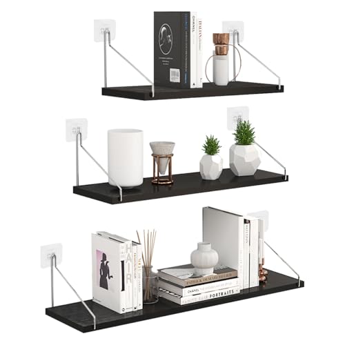 Listado de Baldas flotantes los 5 más buscados. 46 Repisas Flotantes de Pared, Set de 3 Estantes Minimalistas Baldas Flotantes Moderno Repisa Colgante de Almacenamiento Estanterías Decorativa para Sala Cocina BañoDormitorio Wall...