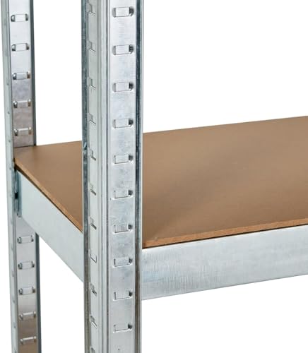 Zeno 5-Tier Garage Shelving Units | Set Of 2 Shelving Units | Heavy Duty Garage Shelving | Shelving Unit For Storage | Metal Storage Shelves | Easy To Assemble | 875KG Load Capacity (Silver, Regular) - 9