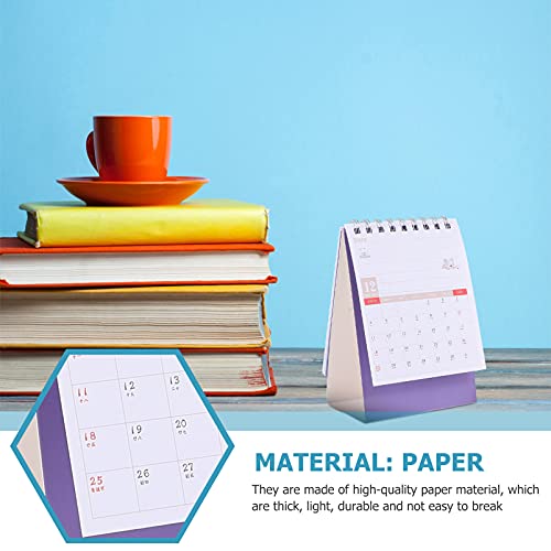 STOBOK 6Pcs 2022 Tafel Kalender Kleine Flip Staande Bureau Kalender Wirebound Schaven Kalender Bureau Self Staande… - Image 8