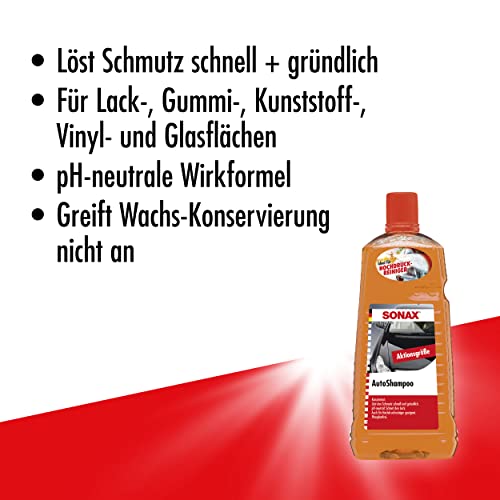 SONAX AutoShampoo Konzentrat (2 Liter) durchdringt und löstr Schmutz gründlich, ohne Angreifen der Wachs-Schutzschicht | Art-Nr. 03145410 - Image 4