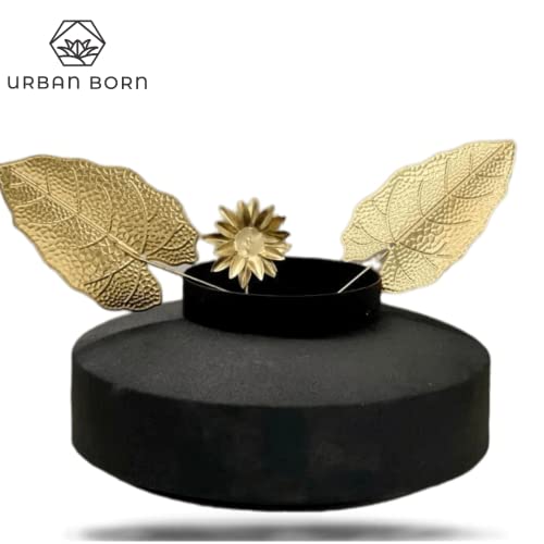 Image of Urban Born Decorative Metal Flower Vase for Home Decor | Stylish Table Vase for Living Room, Bedroom & Office Decoration (12 X 12 X 18 CM) (Gold)