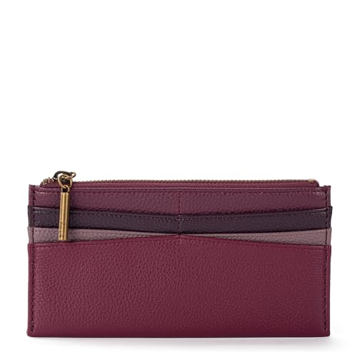 Image of The Sak Neva Large Card Wallet - Slim Leather Wallet for Women - Card Holder With 6 Credit Card Slots & Zipper Closure | Large