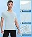 SPVISE Light Blue Men's Compression Shirt Crewneck Short Sleeve Athletic Undershirts Quick Dry Base Layer Top for Gym Workout