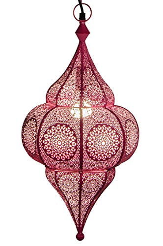 Bunte Pendelleuchte Lampe Pink Malha 48cm E14 Lampenfassung | Marokkanische Design Hängeleuchte Leuchte aus Marokko… – Bild 3