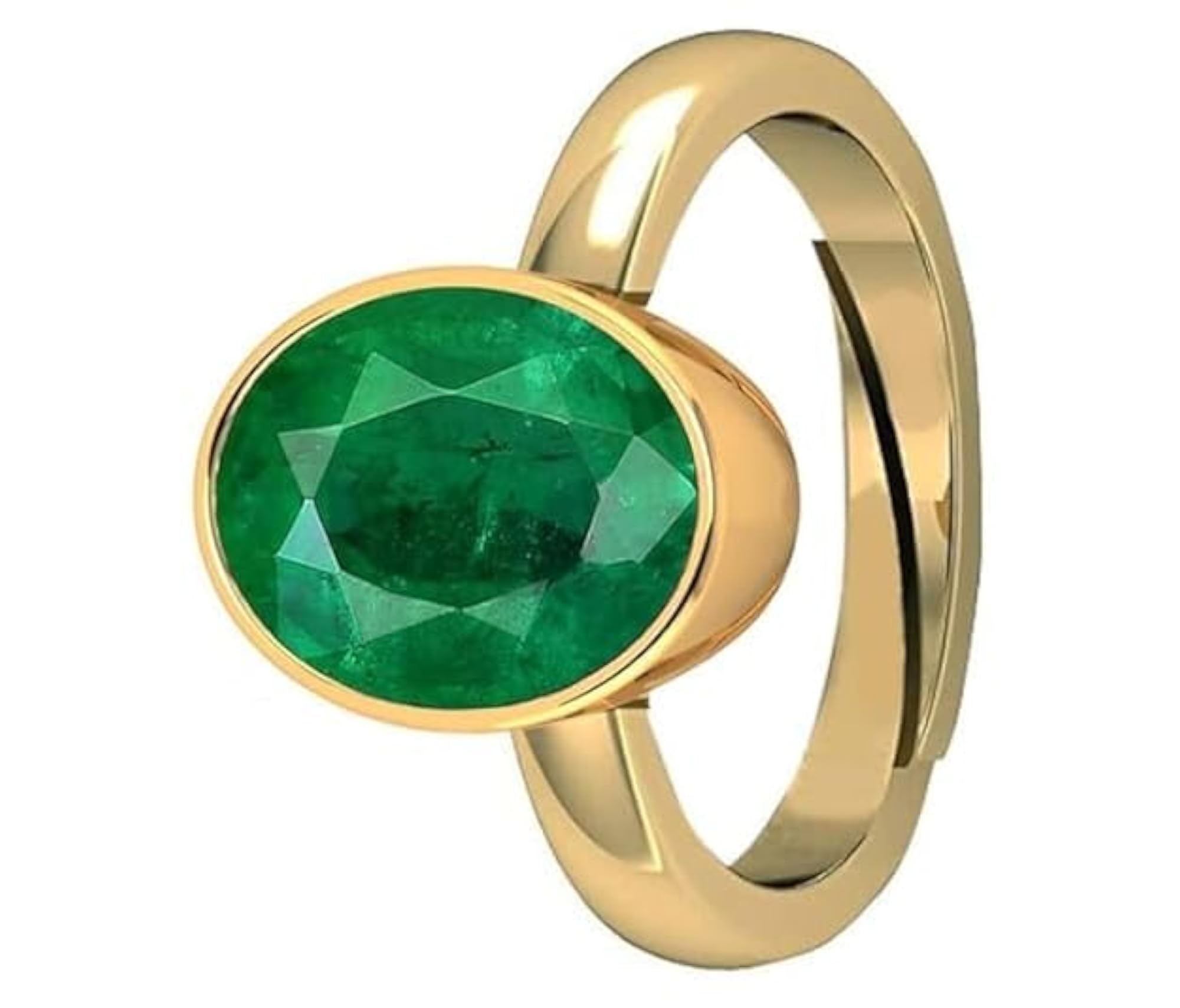 7.25 Ratti Certified Emerald Panna Stone Adjustable Ring, Unisex