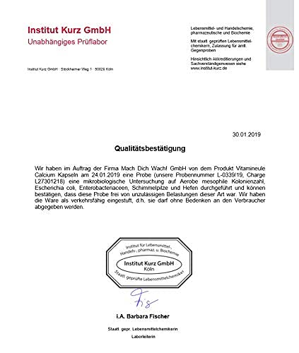 Calcium Kapseln - hochdosiert 120 mg aus Calciumcarbonat - bioaktiv & vegan - Produktion in Deutschland - laborgeprüft - für Erwachsene & Kinder - Kalzium Kapseln statt Tabletten - Vitamineule® – Bild 6