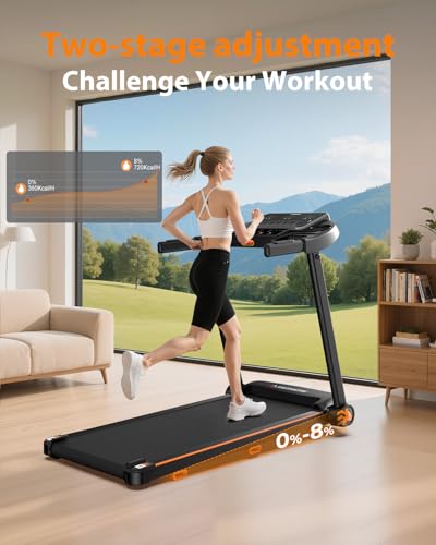 Image of Foldable Treadmill for Home with Incline - Extra Large Dual LED Screen, 8.5MPH Max Speed, Bluetooth Speaker, 280LBS Capacity, 3HP Home Office Treadmills for Running Jogging Walking | 280LBS Capacity, 3.0HP Home Office Treadmills for Running Jogging Walking