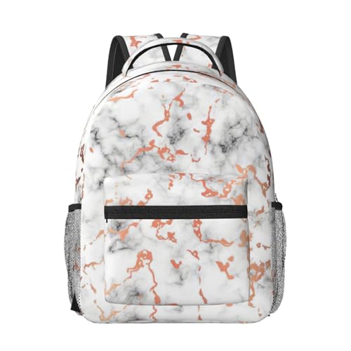 Mochila para laptop EdWal de mármol negro unisex para viajes de negocios