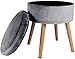 SKOAJAS Sofahocker, Europäischer Schminktischhocker Modernes SchlafzimmerAufbewahrungshocker Niedriger Hocker Schuhbank Aufbewahrungsfußhocker Niedriger Hocker Sofa (Color : Grey)