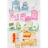 35 Pcs Dollhouse Furniture Accessories Set Mini House Furniture Small Dollhouse Miniature Furniture Play House Accessories 1:12 Tiny Kitchen Bedroom LivingRoom Bathroom Boy Girl Toddler3Y+