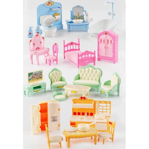 35 Pcs Dollhouse Furniture Accessories Set Mini House Furniture Small